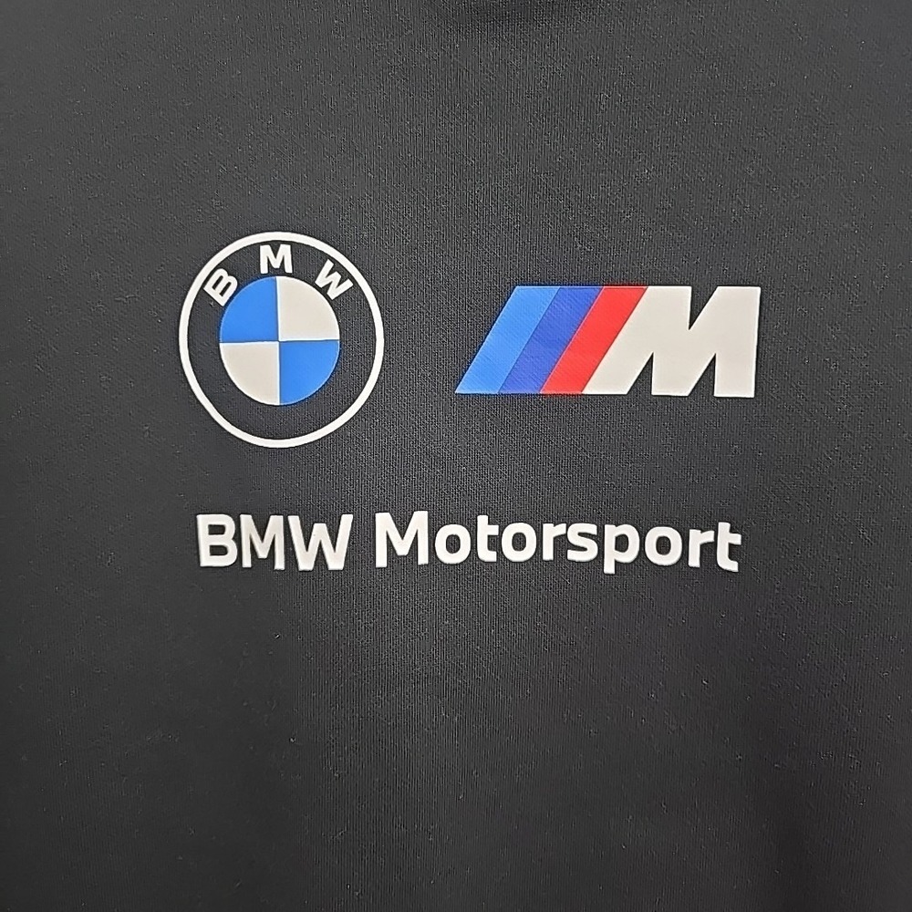 Puma BMW Motorsport Cropped Hoodie Womens Medium Black Sweatshirt 531259-01 - Picture 2 of 6
